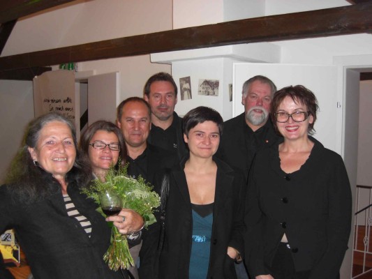 Elfriede Scheiderbauer, Andrea, Rudi, Planer Thomas Brunold, Bettina Scheiderbauer, Günter Pleßnitzer und Erika Heidinger
